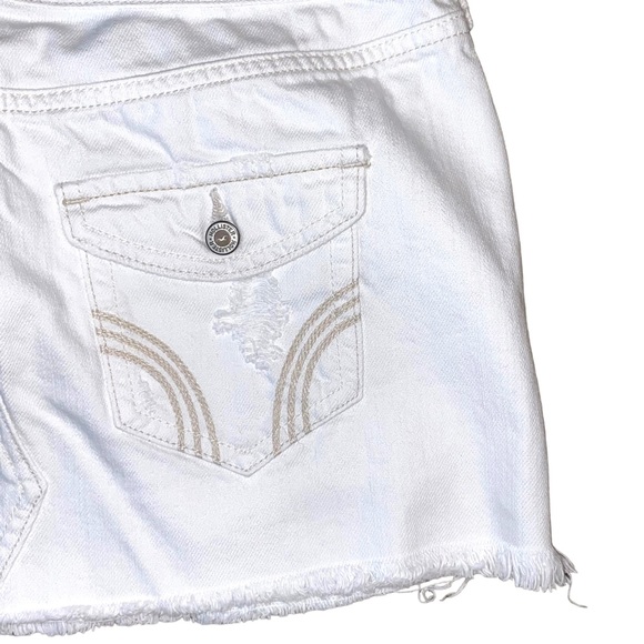Hollister Distressed White Denim Mini Skirt - Picture 7 of 10